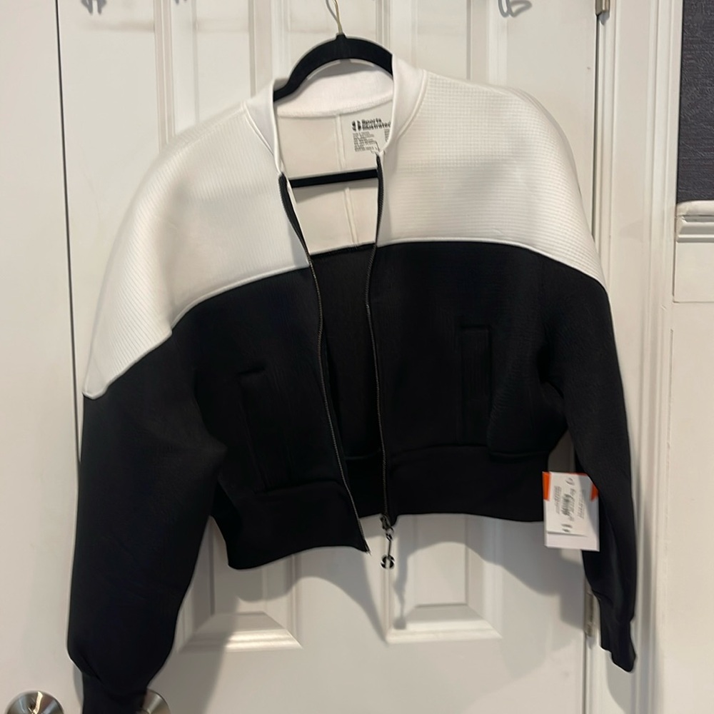 Brand new black and white cropped jacket